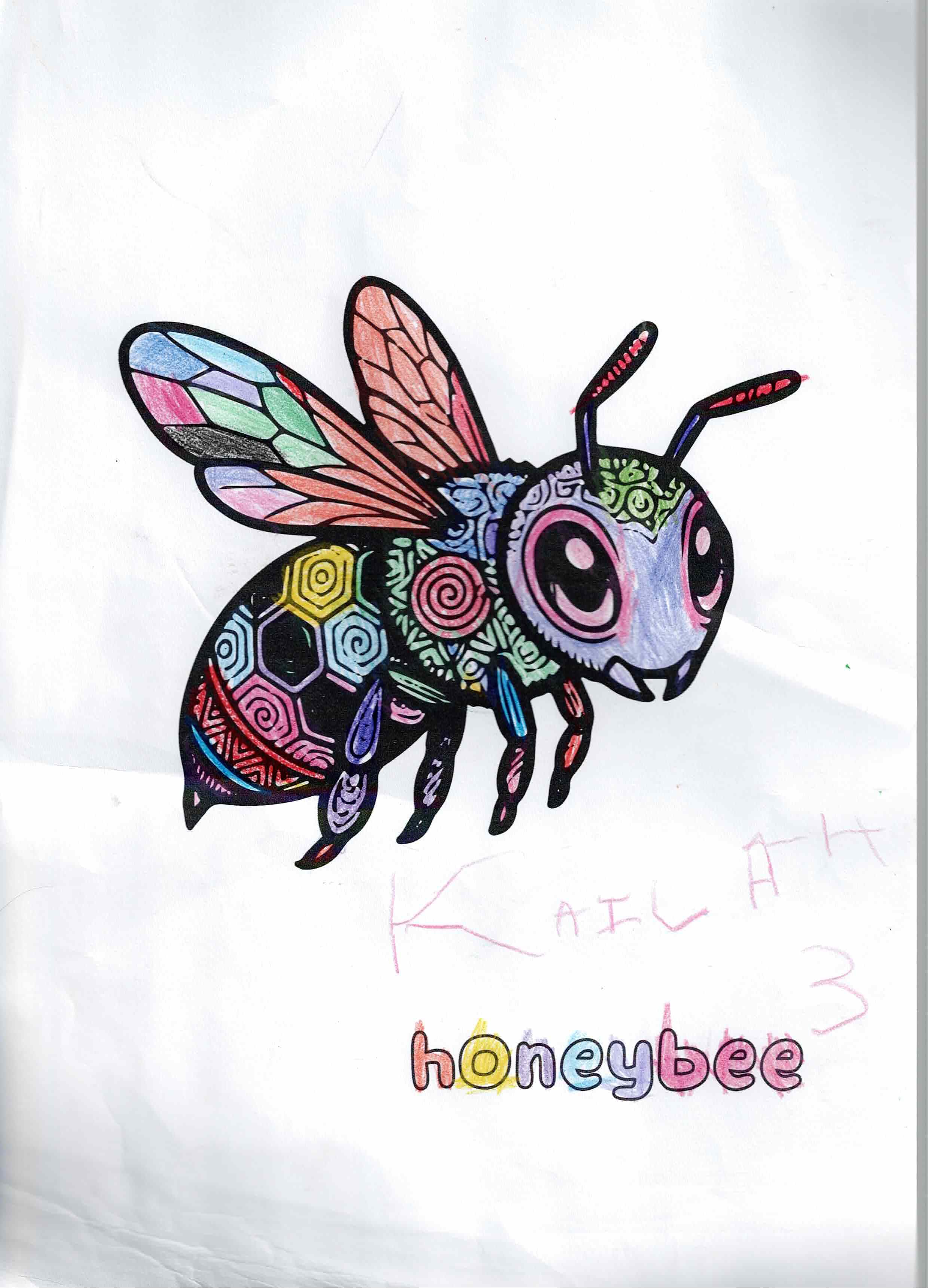 Artwork 17 from the Day of All Pollinators 2026 drawing workshop: abeja-mandala